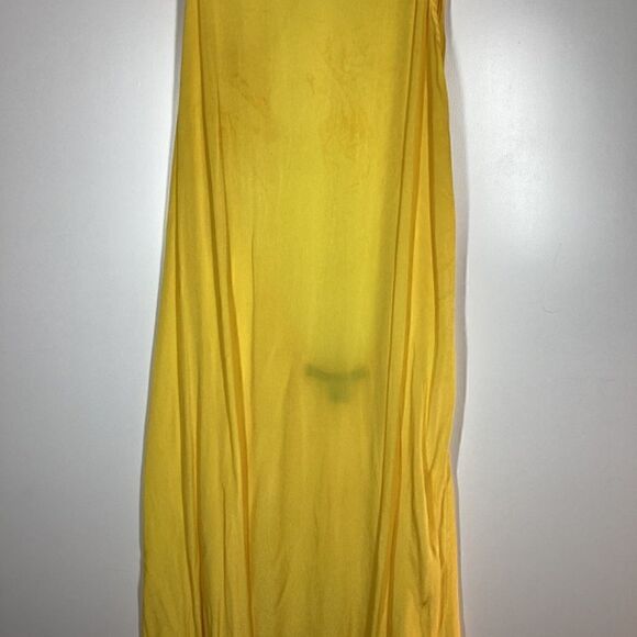 Allsaints Cerellia Yellow halter Neck SatinMidi Dress size 12 - Picture 6 of 14